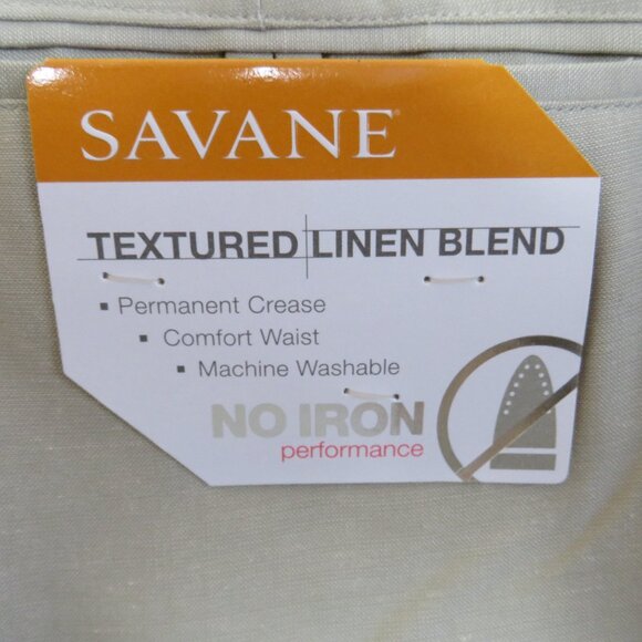 Savane* Men's 1.5" Belt Loop Multipocketed Textured Linen Blend Shorts~ Size 44W - Picture 4 of 12